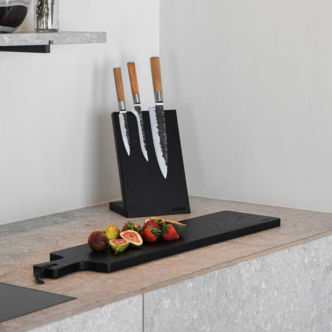 Messerblock magnetisch Eiche schwarz