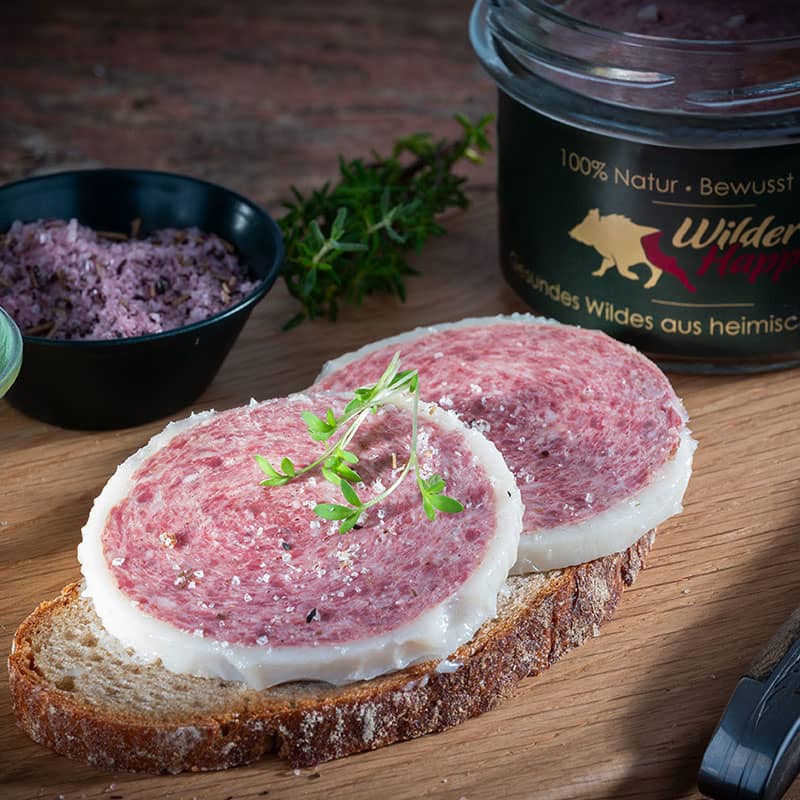 Wilde Mettwurst im Glas - 200g Glas | aus 100% Wildfleisch – Wilder Happen Wilde Mettwurst im Glas - 200g Glas | aus 100% Wildfleisch – Wilder Happen